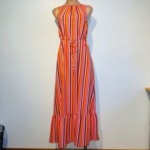 (New) Loft Striped Sleeveless Summer Maxi Dress Women Size S